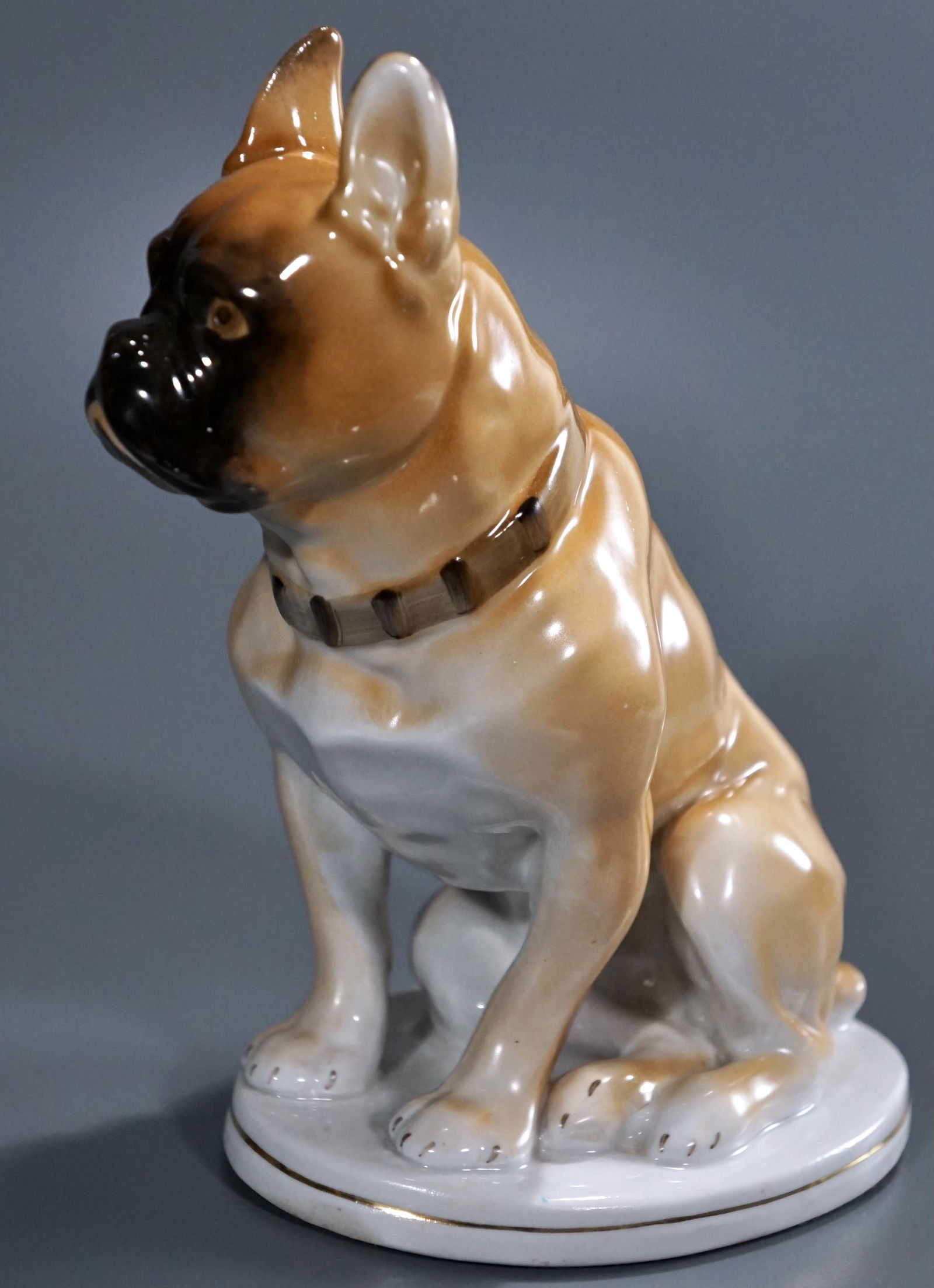Ceramic Bulldog Figurine Vintage Sitting Dog Statue (1 of 8)