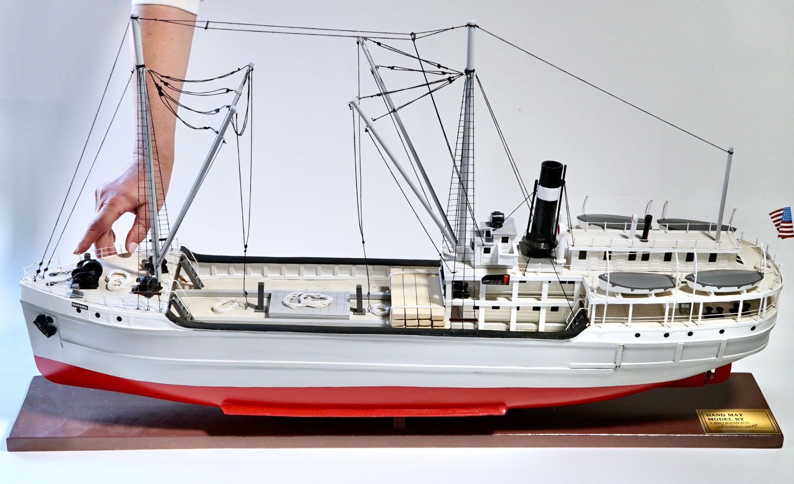 Steamship Scale Model Wapama Steam Schooner Mantle Decor Former U.S. National Historic Landmark (1 of 9)