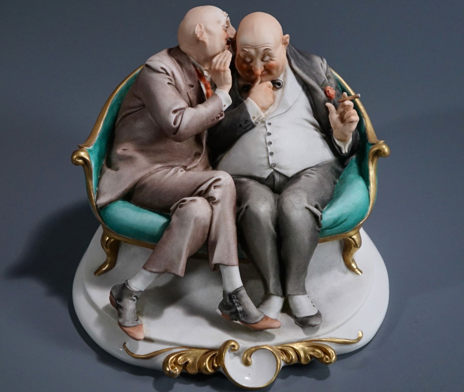 Capodimonte Italy La Barzelletta Humorous Porcelain Figurine By The