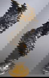 Hermes Mercury Antique Bronze Bust Dore Accented Belle Epoque 19th Century France Dark Brown Patina