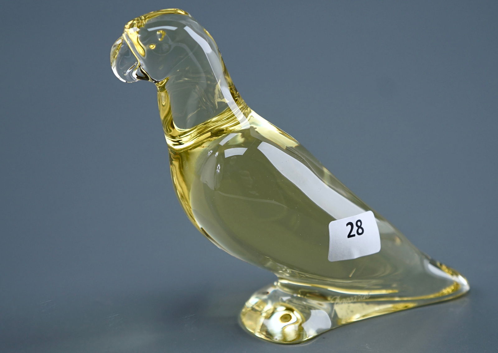 Baccarat Yellow Crystal Parrot Figurine Paperweight (1 of 5)