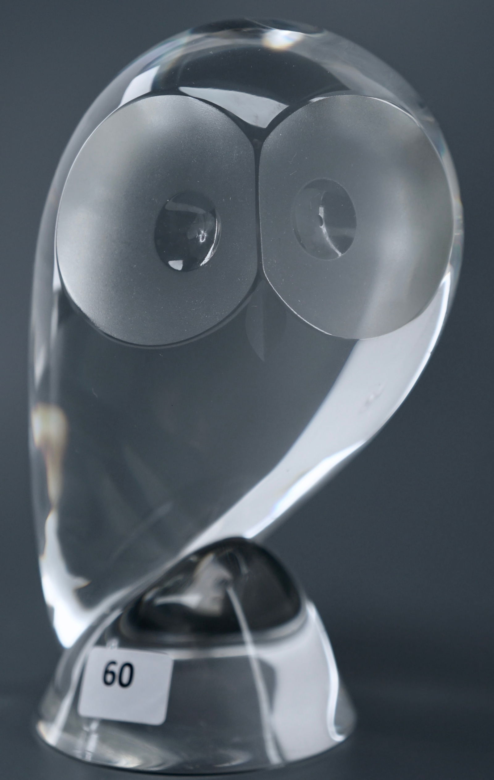 Vintage Signed Steuben Mid Century Crystal Art Deco Abstract Style Owl Figurine Paperweight (1 of 6)