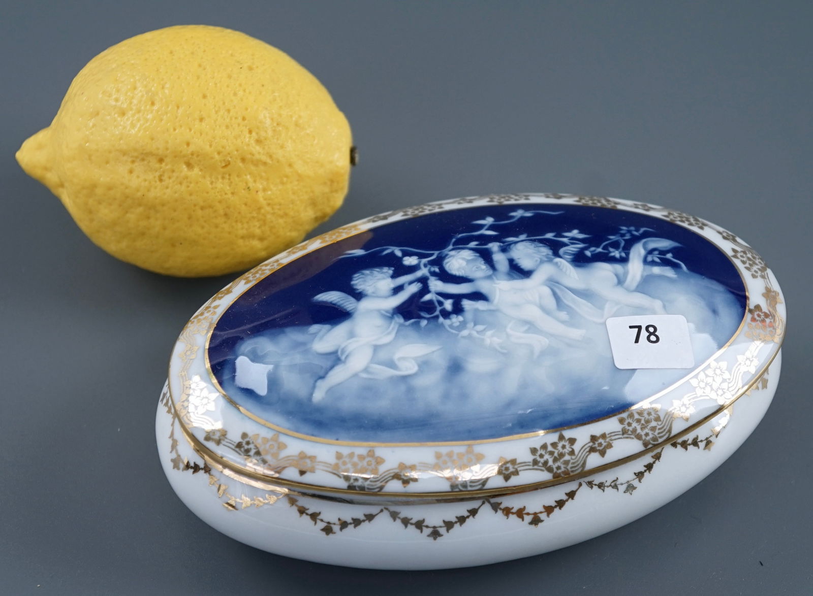 Camille Tharaud Limoges Porcelain Vanity Lidded Box Embossed Pate Sur Pate Playful Cherubs Scene (1 of 5)