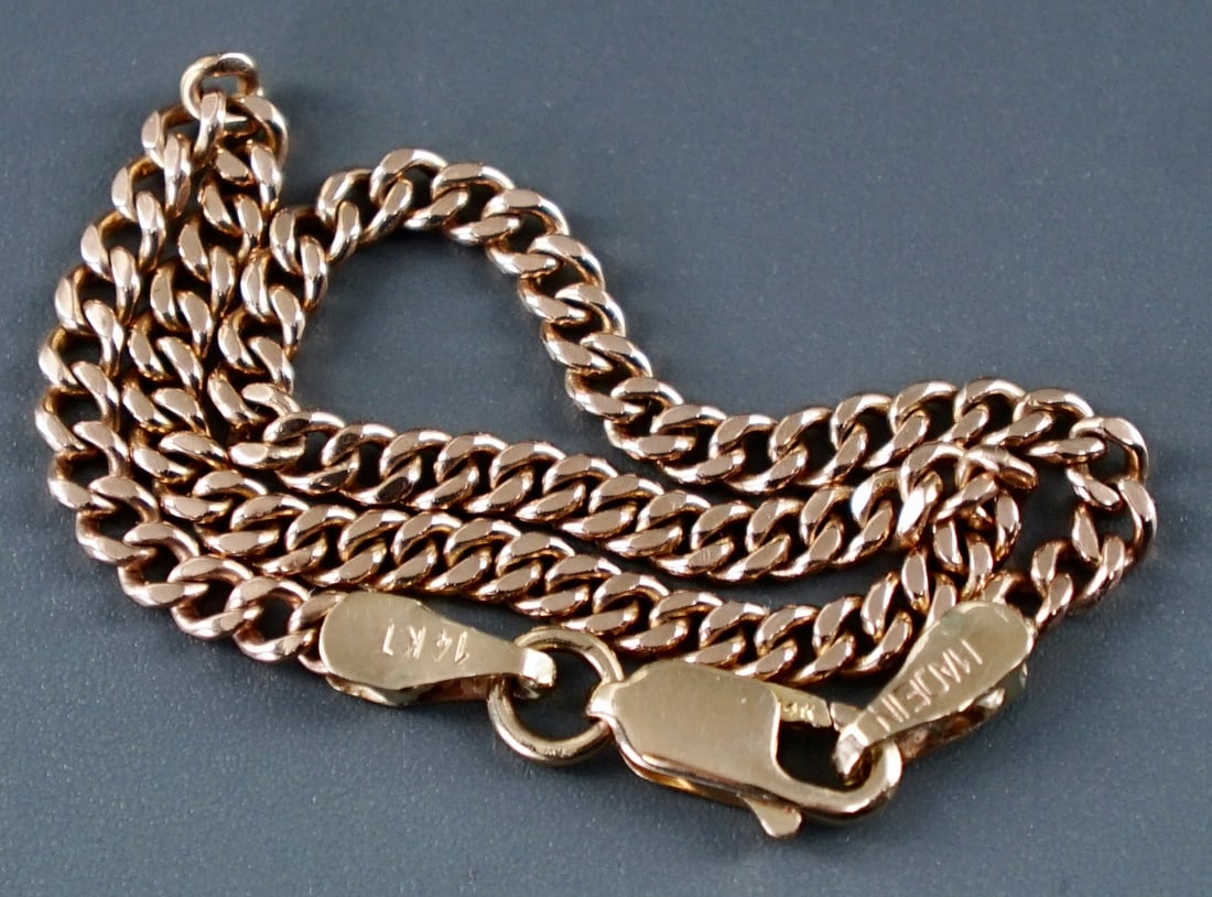 Italian 14K Gold Chain Bracelet Fully Marked 6.39 Gram (1 of 4)