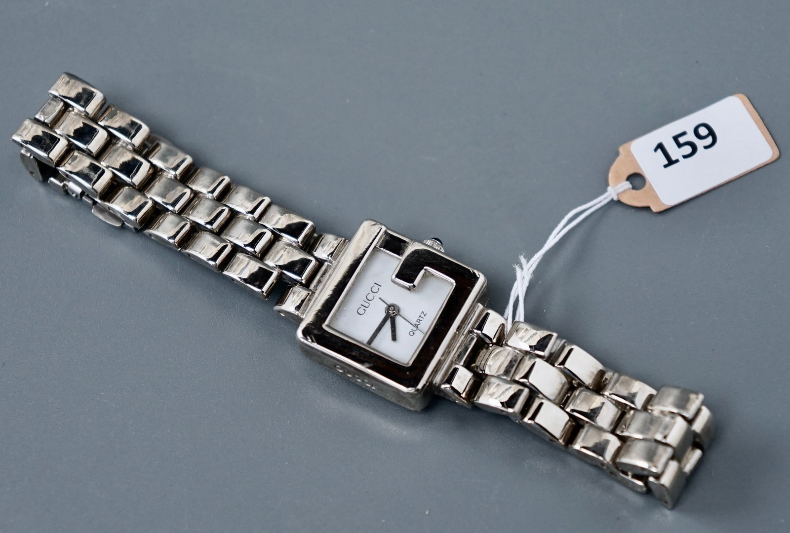 Gucci White Dial Quartz Wrist Watch Jeweled Crown (1 of 8)