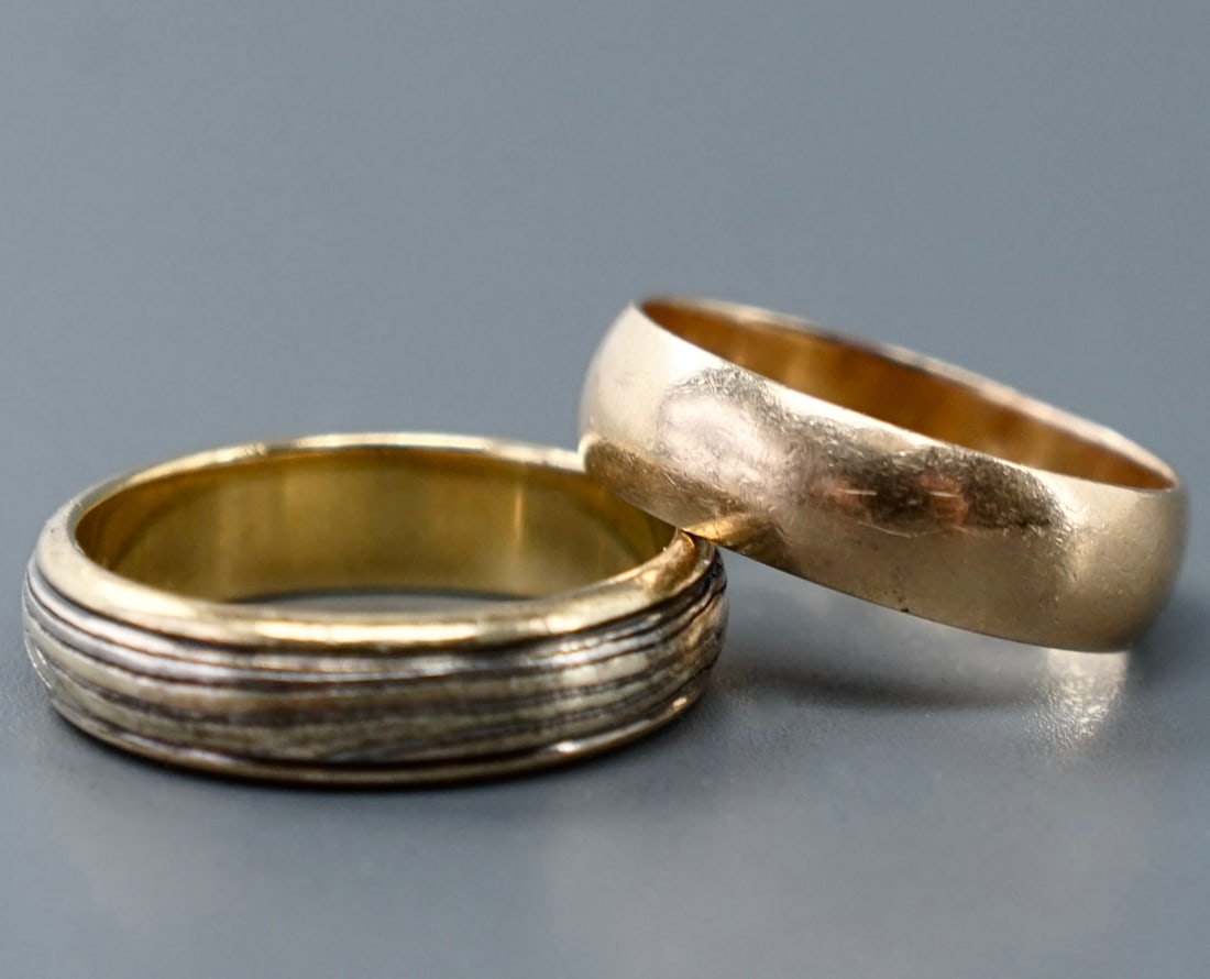 18k Gold & Sterling Ring and 14k Gold Wedding Band (1 of 7)