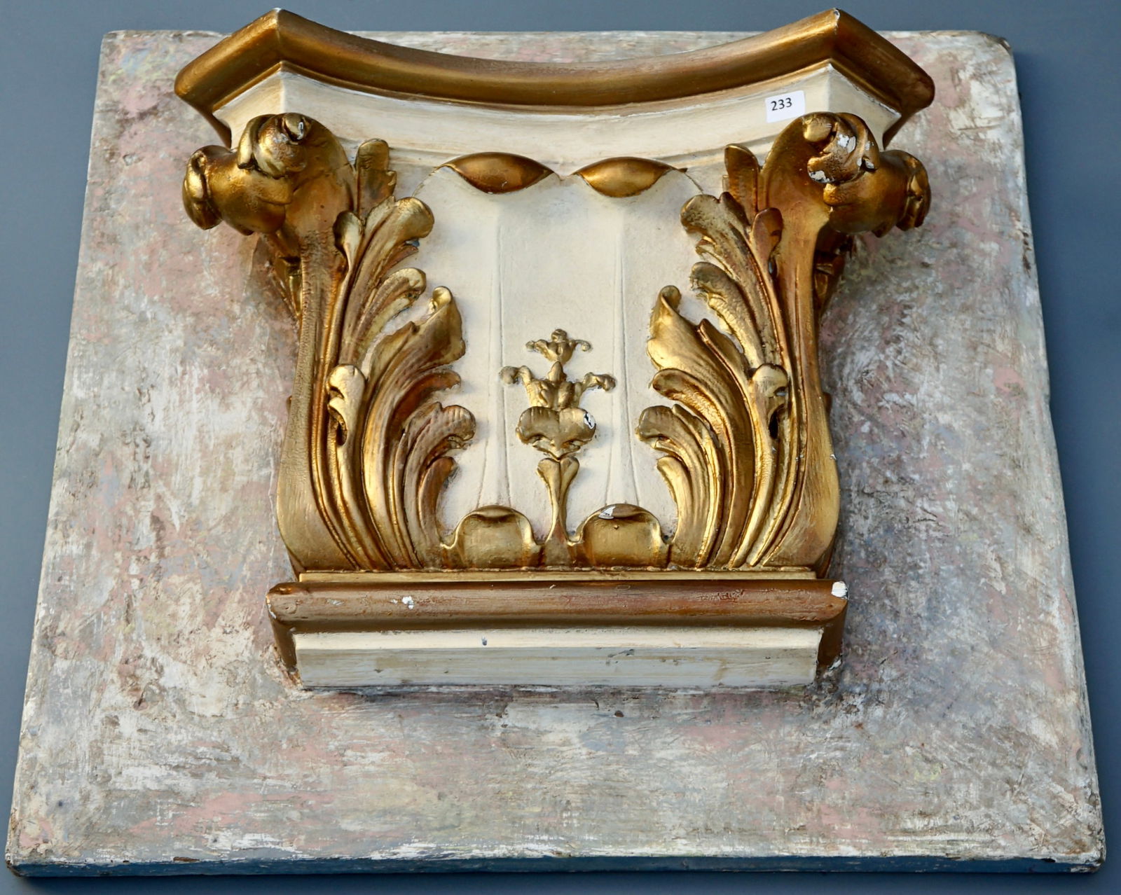 Faux Painted Siena Marble Corinthian Order Column Capital Architectural Decor Wall Panel Restoration (1 of 5)