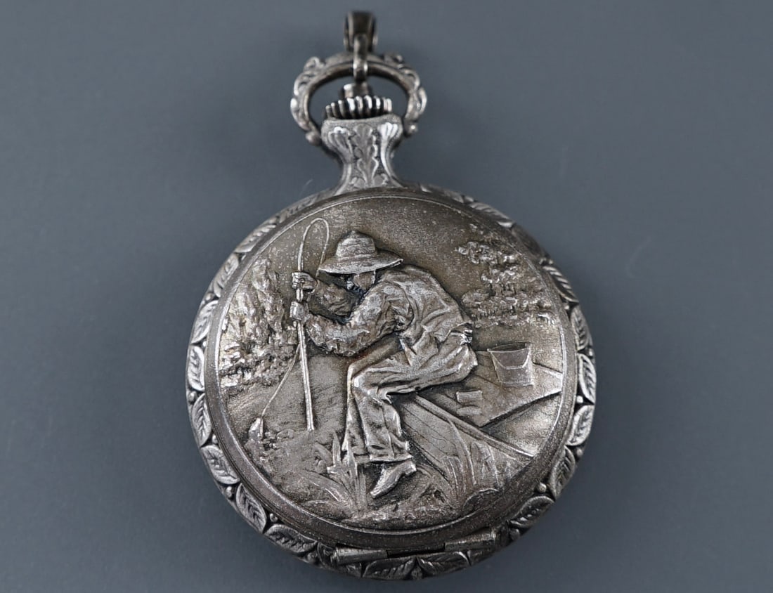 Fisherman Old Stock Never Used Hunter Case Vintage Framont Swiss Made Mechanical Pocket Watch (1 of 5)