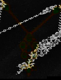 18K Gold Aquamarine Green Tourmaline Temple Necklace Dangling Pendant Temple St.Clair Fine Designer