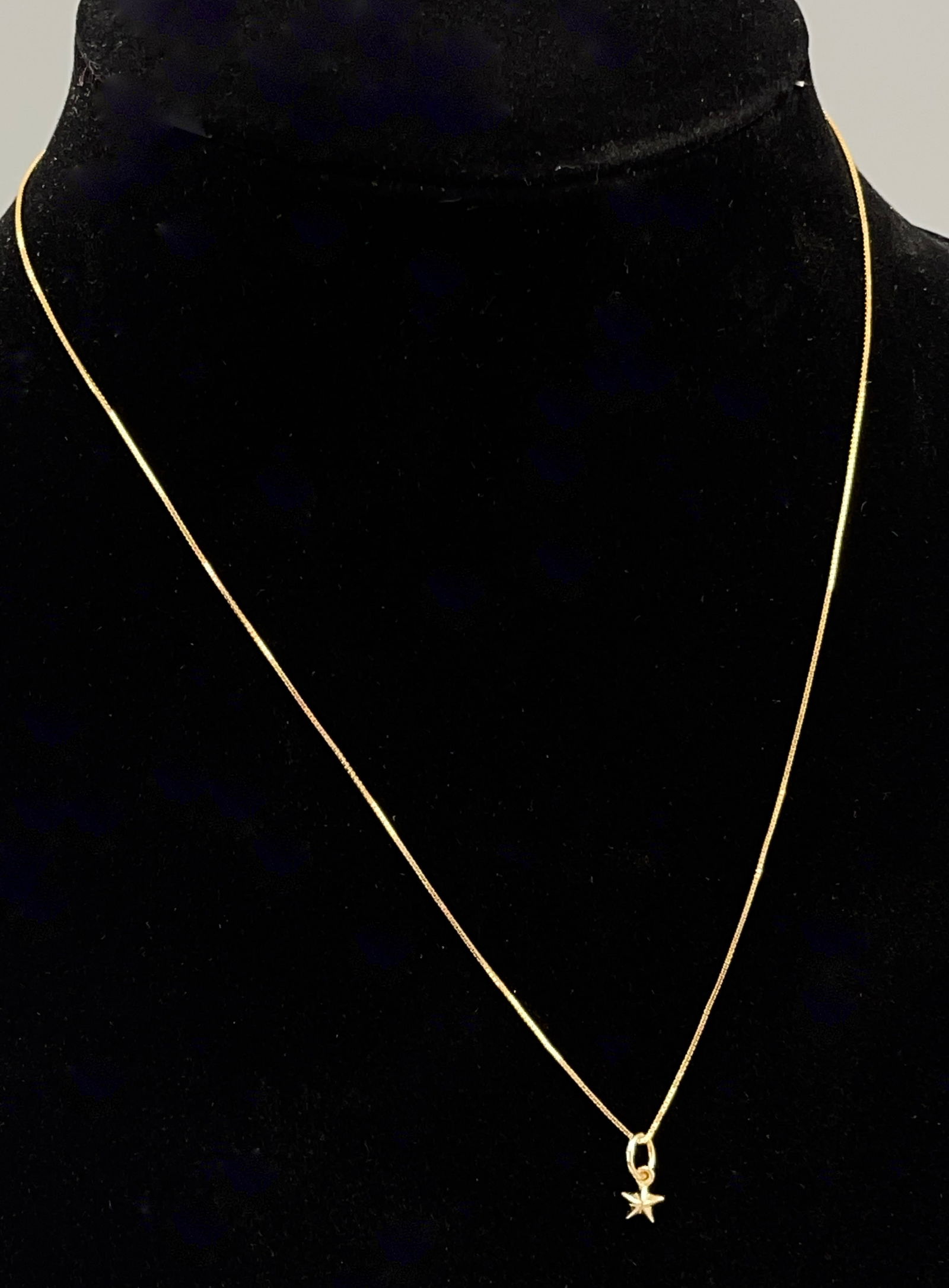 Italian 14K Gold Neck Chain with Gold Plated 925 Sterling Silver Star Pendant Fully Marked (1 of 3)