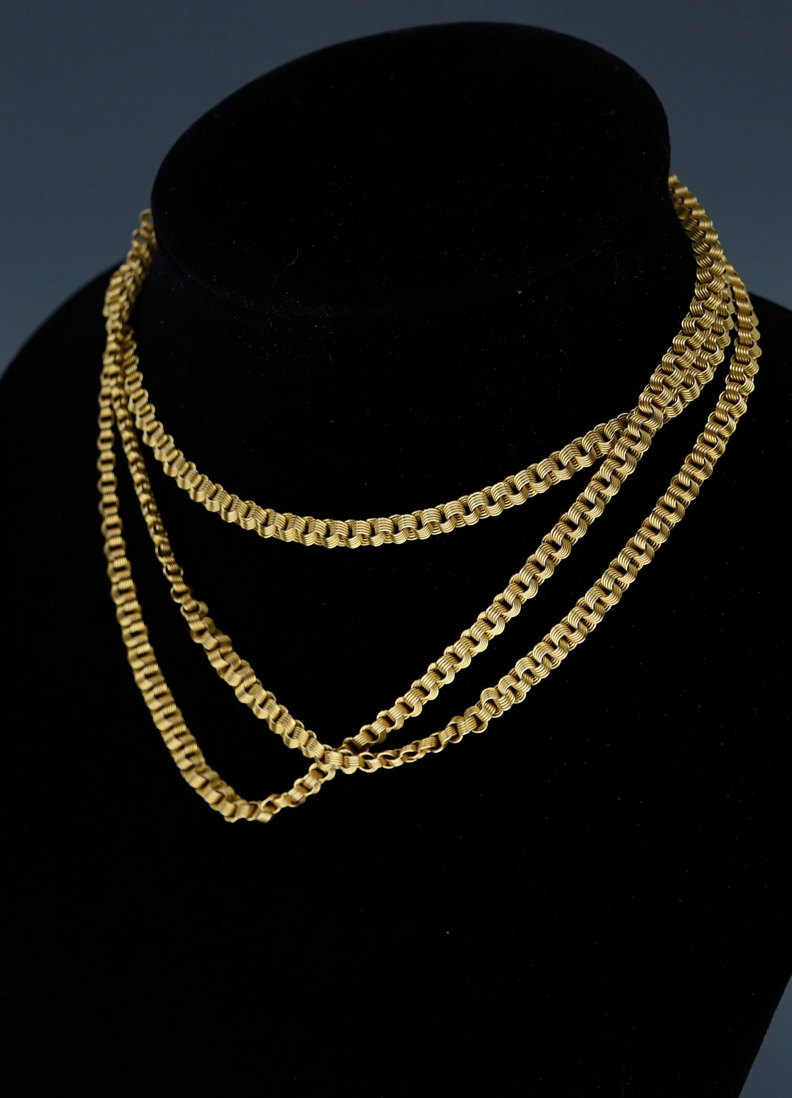Russian Estate Antique Gold Necklace Imperial Russia 56 Assay Hallmarks Massive Rolo Link Neck Chain (1 of 8)