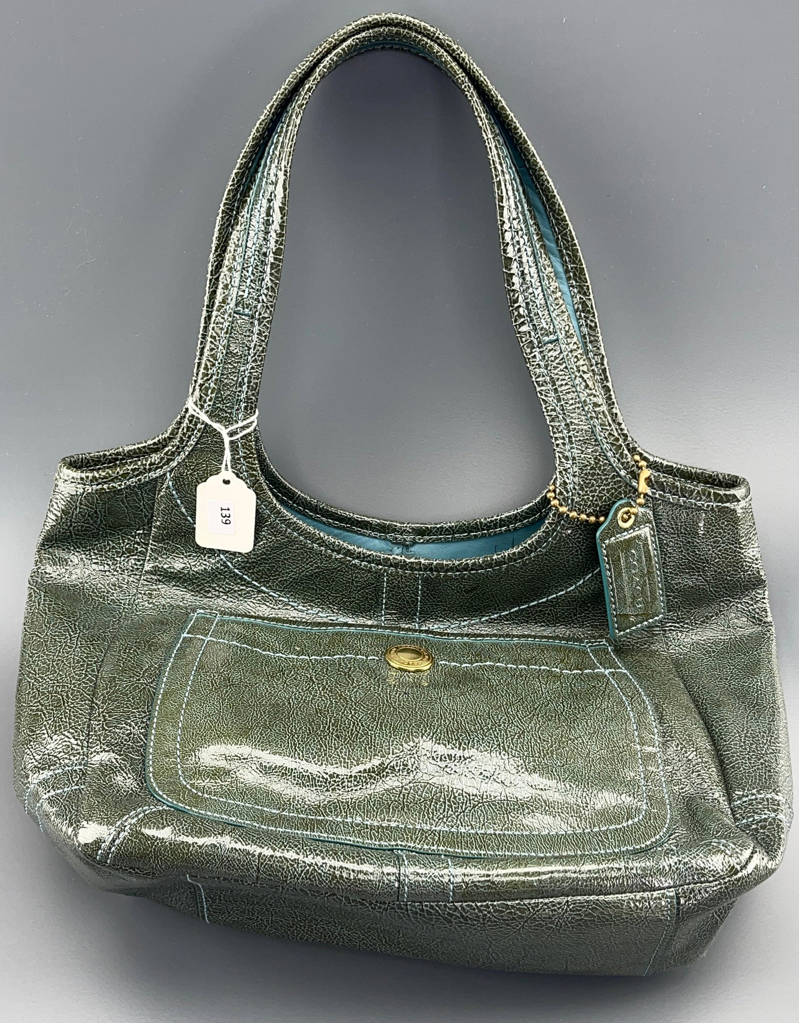 Coach Ergo Patent Leather Teal Sea Green Style: K0769-11012 (1 of 5)