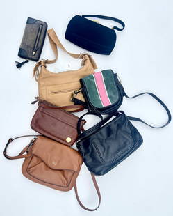 Lot of 7 Women's Handbags and Wallet: Lot of 7 Women's Handbags and Wallet The lot includes brands from Reaction Kenneth Cole, Liz Claiborne, Vince Camuto New York, Vince Camuto, Fossil, Juicy Couture and Vintage Coblentz Kenneth Cole - b