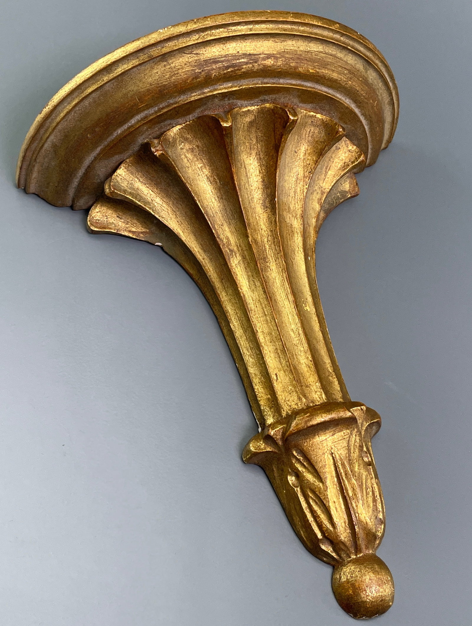 Florentina Italian Carved Wood Gilded Wall Display Shelf: Florentina Italian Carved Wood Gilded Wall Display Shelf Approximately 3 7/8 deep 8 inches wide x 9 1/2 inches tall. SHIPPING & PICKUP: For local customers pickup is free from 122 North Santa Cruz Ave