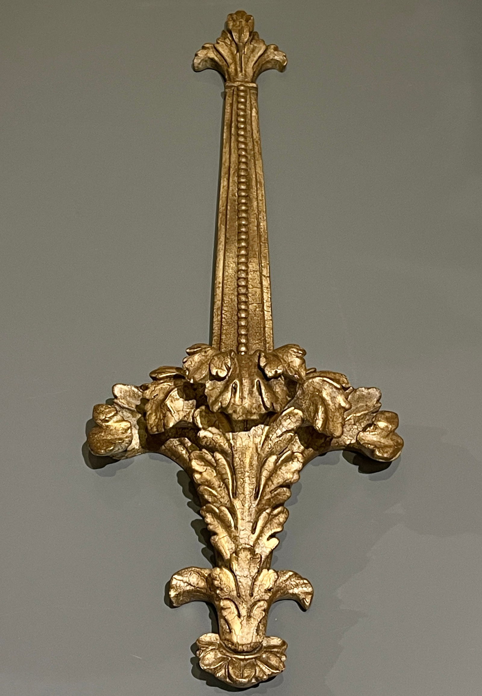 Pierre Deux Wall Swag Plate Holder Leaf Shelf Crackle Finish Mid 20 Century Modern (1 of 6)