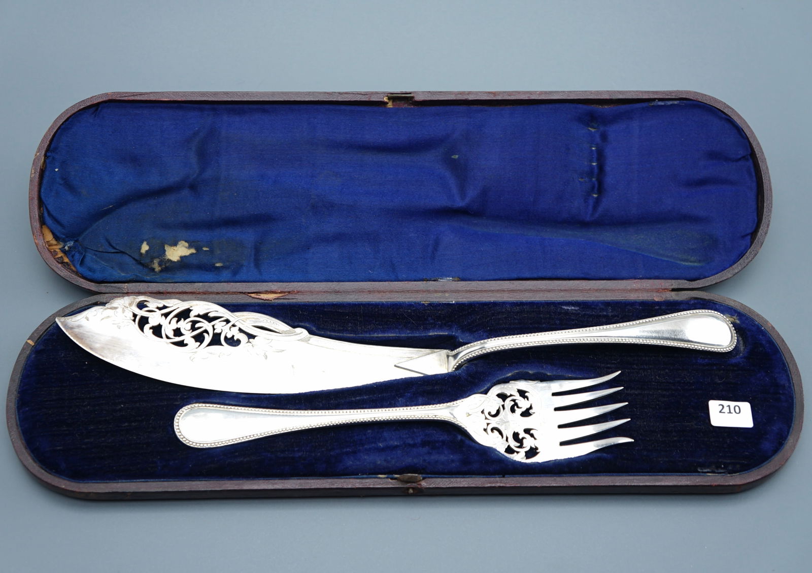 Antique English Victorian Fish Serving Set in Original Box (1 of 9)