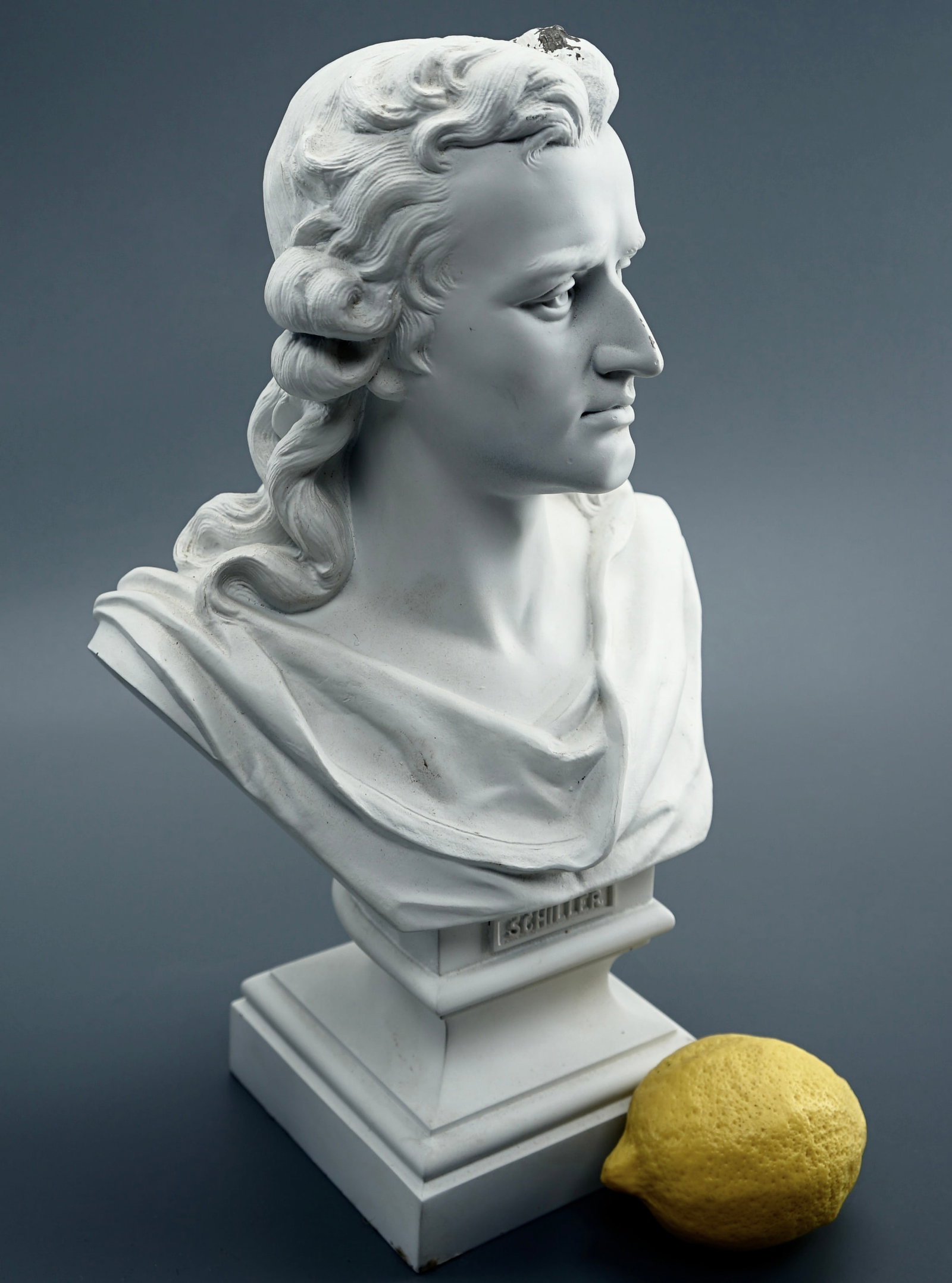 Schiller Antique Cast Metal Library Bust Painted as Parian Porcelain In Matte White German Poet: Schiller Antique Cast Metal Library Bust Painted as Parian Porcelain In Matte White German Poet Philosopher Friedrich Schiller Heavy Metal Quality Casting Detailed Sculpture Approximately 14 inches ta