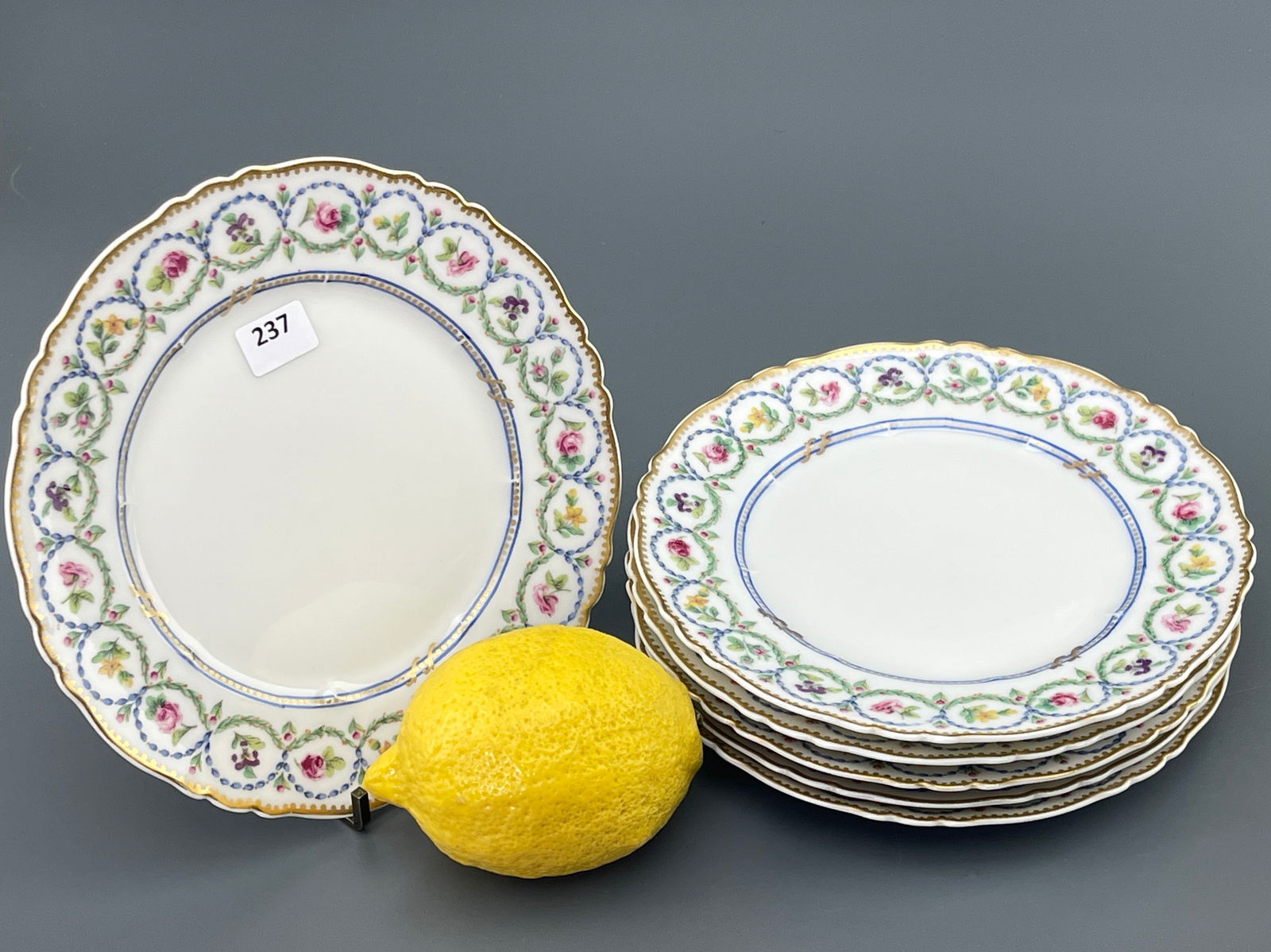 Haviland France Sevres Porcelain Salad or Dessert Plates Set of 6 (1 of 7)