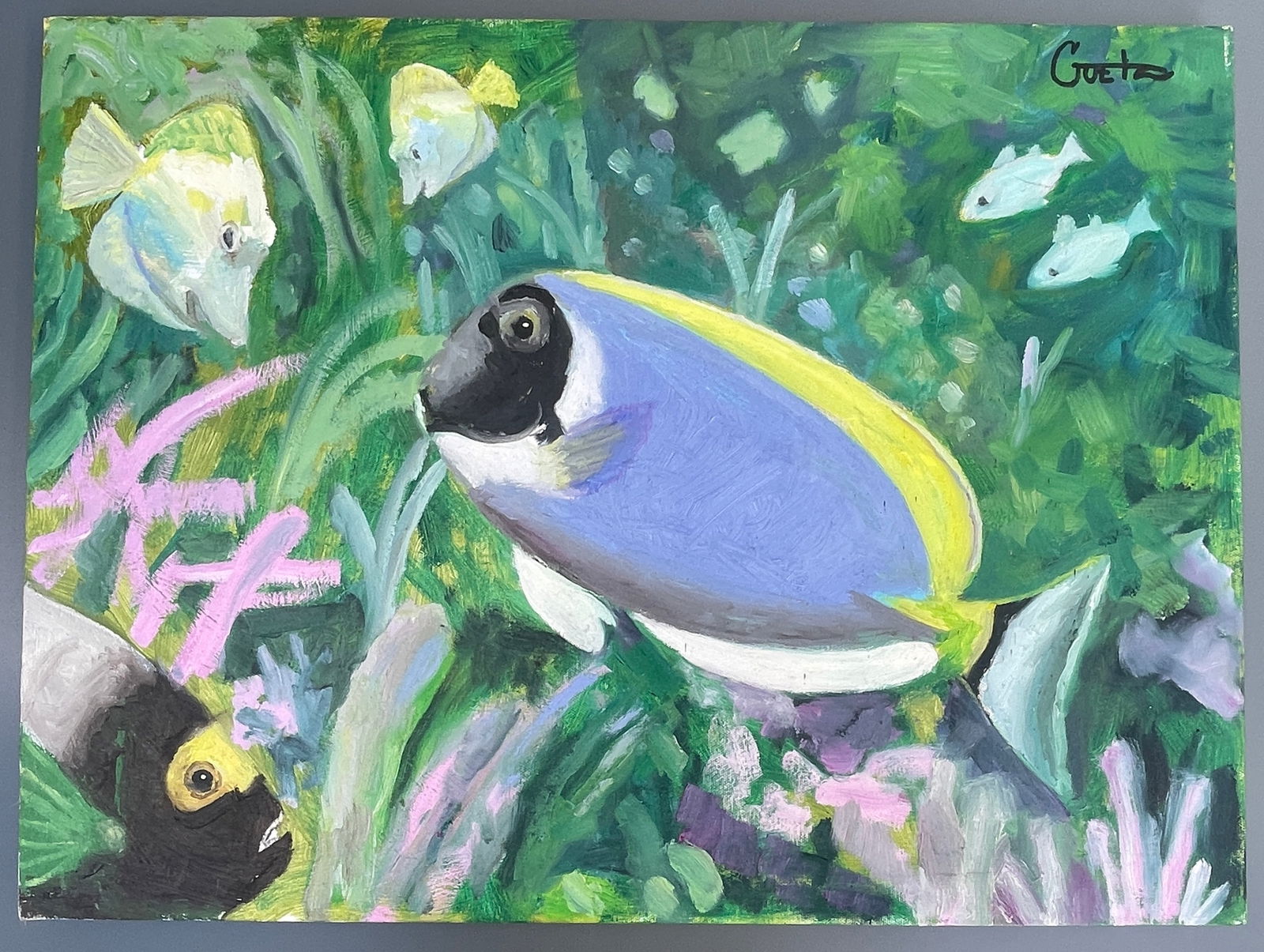 Tropical Fish by Jack Goetz American Californian Artist 107 years old and Still Working ! Creating ! (1 of 5)