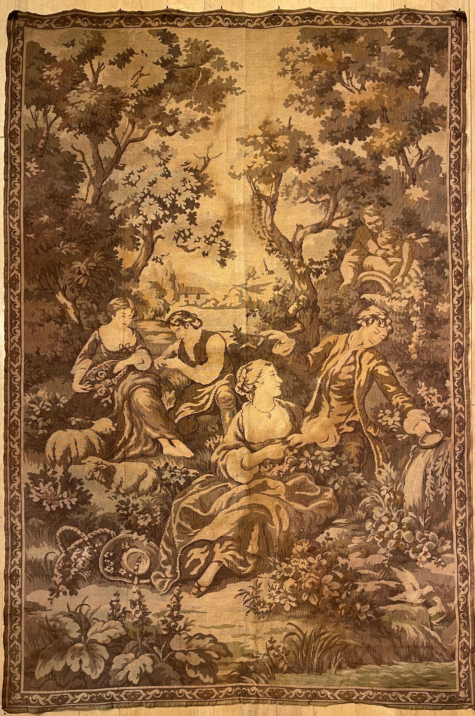 Large Old Tapestry Wall Hanging As Is Washing Cleaning Restoration Project Vintage Fabric with: Large Old Tapestry Wall Hanging As Is Washing Cleaning Restoration Project Vintage Fabric with Stains As Pictured Sold As Is Approximately 75 1/2 x 48 inches. SHIPPING & PICKUP: For local customers pi
