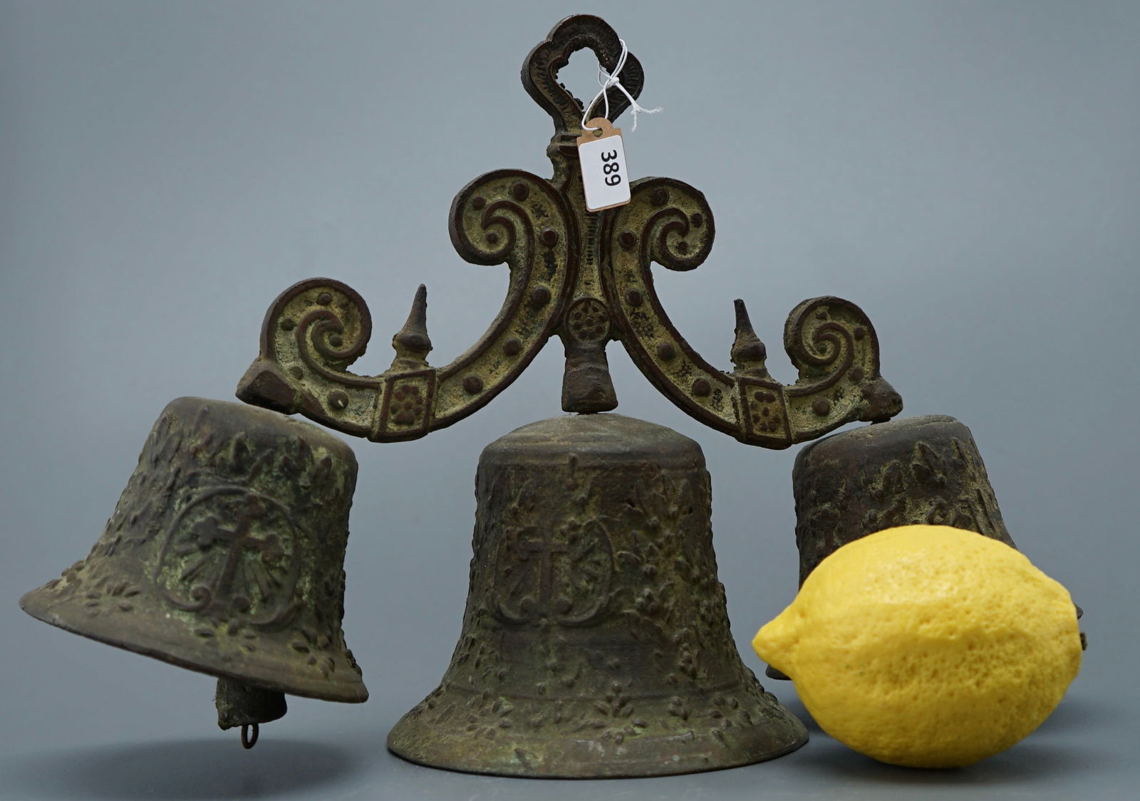 Spanish Colonial Mission Triple Bell 3-Tone Ringer Monastery Evangelist Cross Temple Religious Bell (1 of 8)
