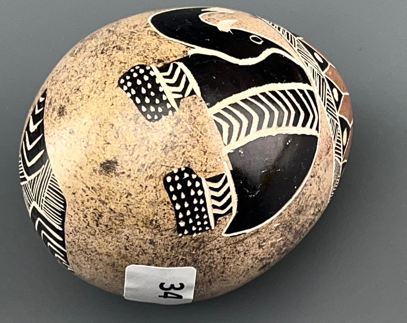 African Elephant Carved Stone Easter Egg: African Elephant Carved Stone Easter Egg