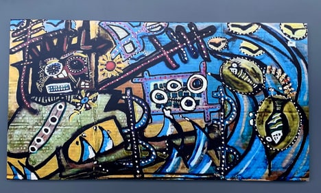 Abstract Print on Canvas After Jean-Michel Basquiat