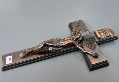 Wall Cross Coppertone Metal Catholic Crucifix