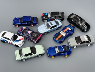 BMW 850 Drift Race Mini GT Mattel Malaysia and other 64 Scale Hot Wheels Cars 10 Count