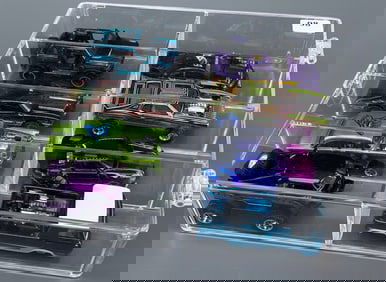 Hot Wheels Metallic Finish Collection of 8 Toy Cars in Acrylic Case