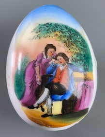 Antique Victorian Porcelain Easter Egg Vintage Decor