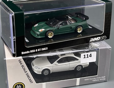 Honda Civic EM1 1/64 Diecast Model by 64Para & INNO 64 Honda NSX-R GT both Boxed