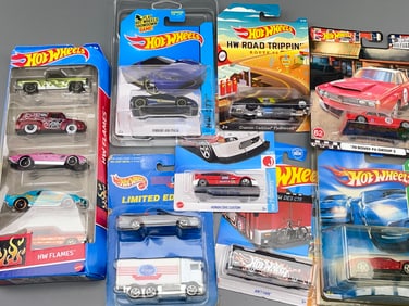 HW Road Trippin Custom Cadillac Fleetwood HW Flames Package of 5 Cars Kroger Limited Edition Pack of