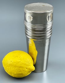 Landers Frary & Clark Universal Chrome Tumblers Outdoor Gentlemen?s Drinking Party Fishing Hunting