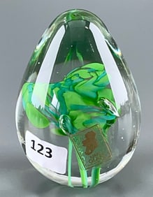 Irish Crystal Egg Paperweight Kerry Glass