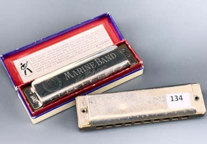 M Hohner Marine Band # 1896 Key G German Magnus USA Harmonica Super Scout Vintage Folk Musical