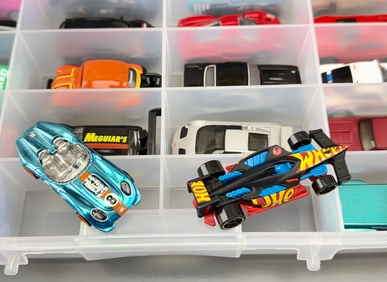 Cased Collection of 24 Hot Wheel Racing Toy Cars
