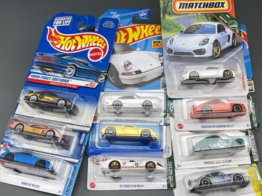 Porsche Mostly Lot of 10 Unopened Hot Wheels Toy Cars