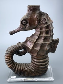 Seahorse Composition Decorative Figurine on Acrylic Base    Approximately 12 1/8 inches tall on 3