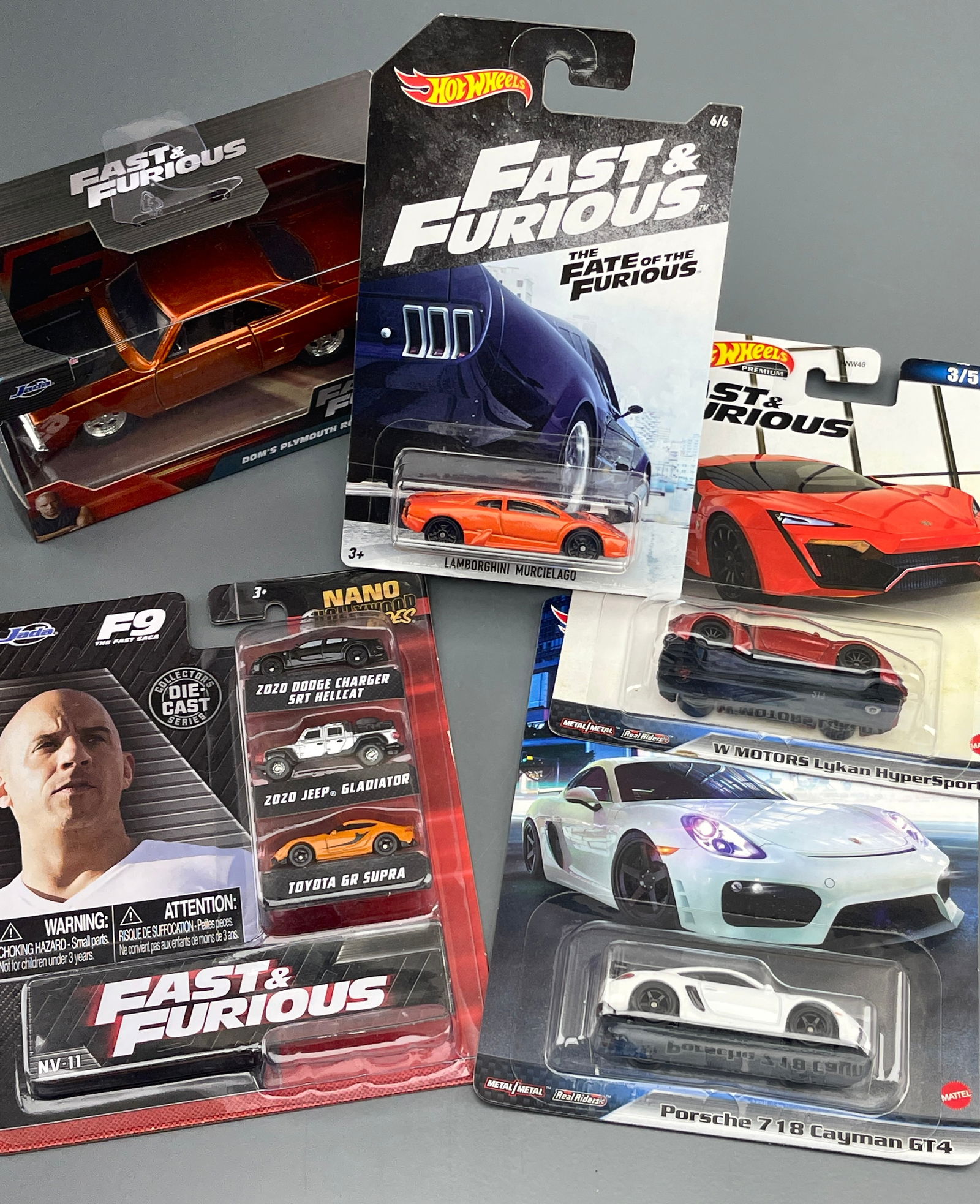 Fast & Furious Vin Diesel Race Cars Collection 5 Unopened Packages: Fast & Furious Vin Diesel Race Cars Collection 5 Unopened Packages
