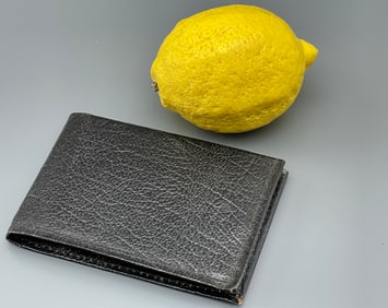 Vintage Black Leather Bifold Mens Wallet