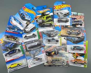 Unused Unopened Hot Wheel Miniature Toy Cars Selection of 14 Different Cars Trucks Sports Speed etc