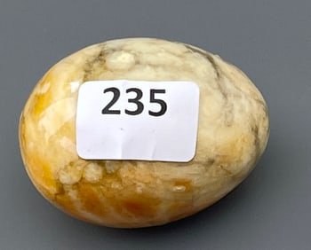 Vintage Italian Alabaster Easter Egg Tinted and Laquered Stone