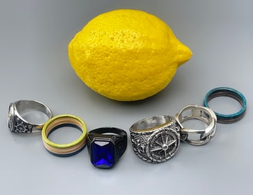 Cool Dude Huge Finger Pirate Captain Beach Rings Collection Size 12 to 14+