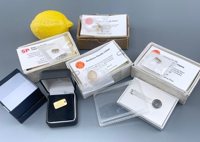 10k Gold Jeweled and Plated Railroad Pins Southern Pacific Lines Service Award Tiepins Unused as