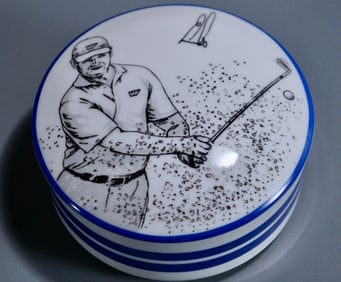 Golf Themed Porcelain Tiffany & Co Trinket Box