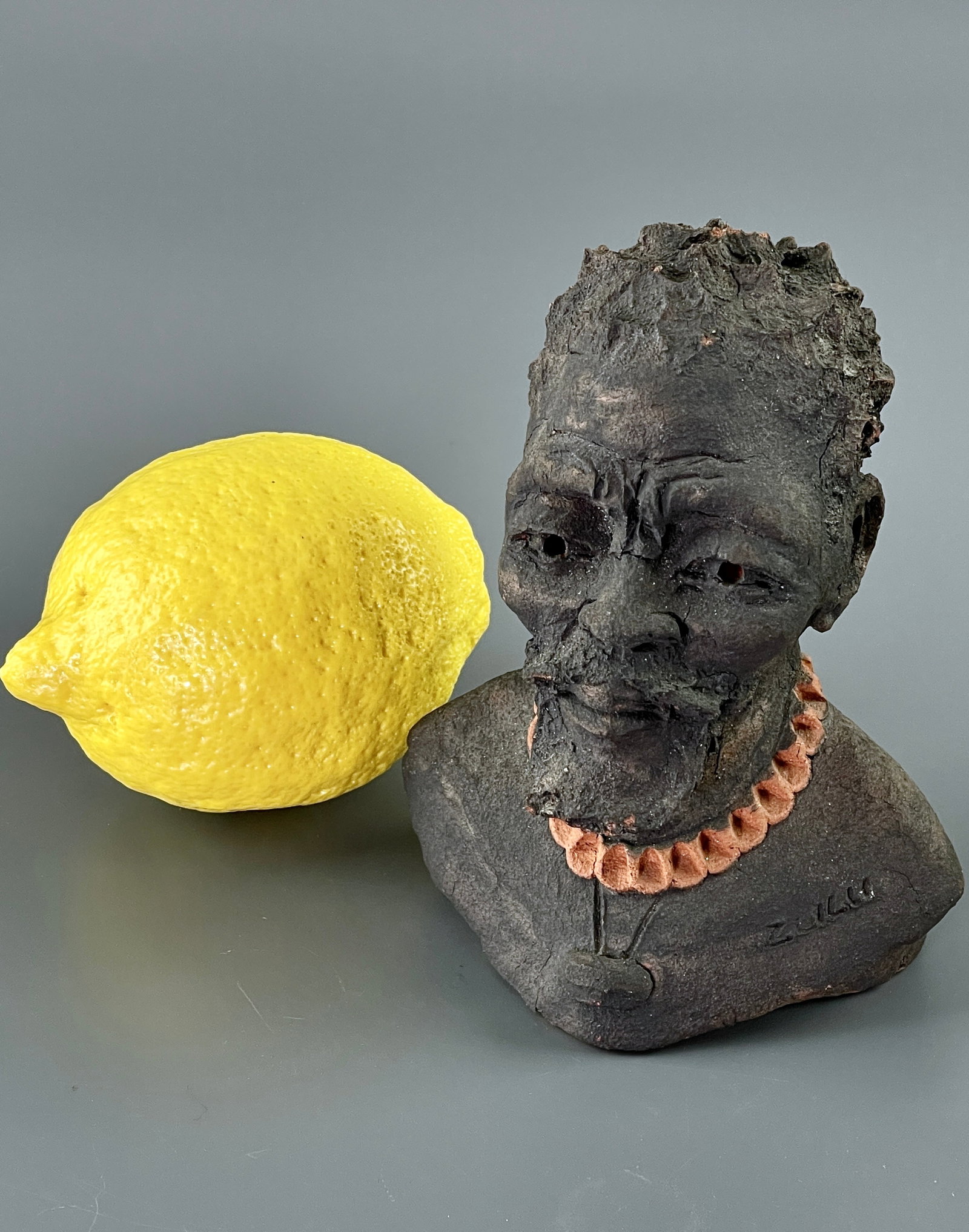 Zulu Man Paddy H. Ntuli Terracotta Head Eshowe South Africa (1 of 7)