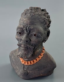 Zulu Man Paddy H. Ntuli Terracotta Head Eshowe South Africa