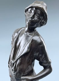 Mousse Siffleur Character Bronze Statue Figure of Whistling Boy