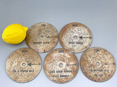Vintage Music Box Discs Lot of 5 Approximately 4 7/16 inches in diameter (1 of 3)